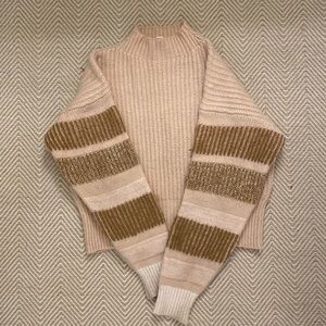 TOPSHOP size S pale pink and beige cotton sweater